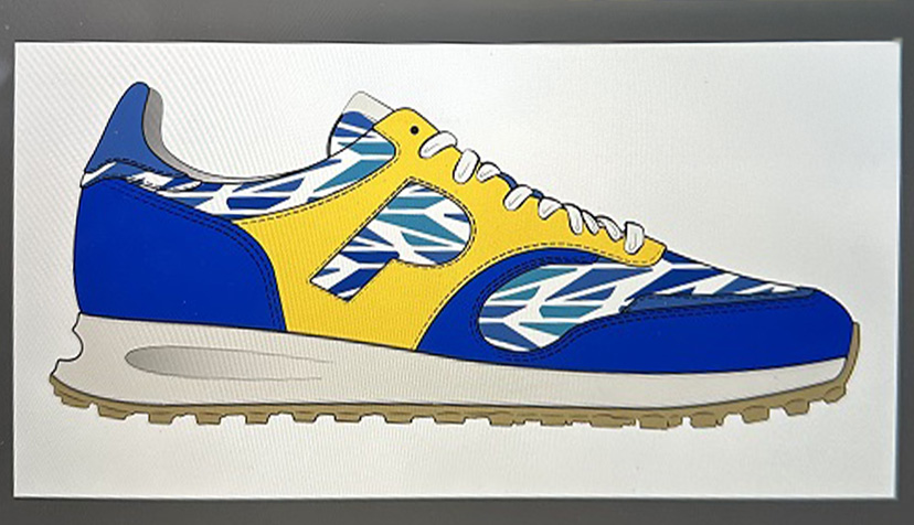 Photo d'écran avec un projet de sneaker retoqué