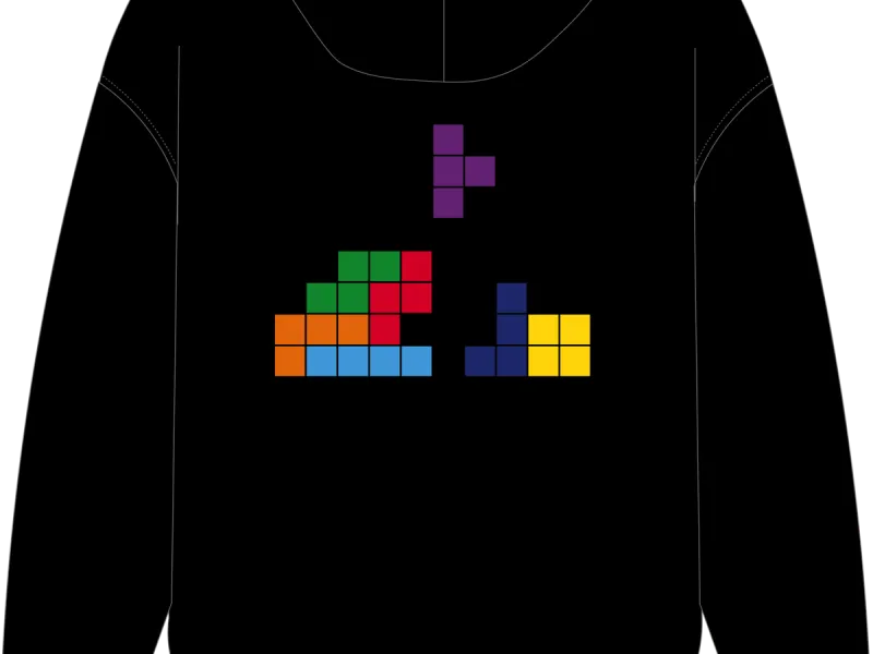 Vue 1 – Hoodie La Poste Tetris 